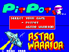 Скачать игру для Сеги Sega Master System SMS Pit Pot, Astro Warrior